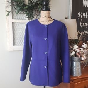 Talbots lightwieght blue wool jacket size 16